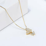 Gold double butterfly necklace nz