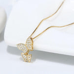 Gold double butterfly necklace nz