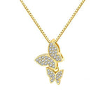 Gold double butterfly necklace nz