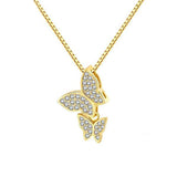 Gold double butterfly necklace nz