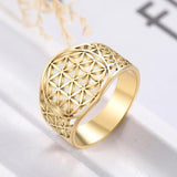 Gold Flower of Life Ring nz