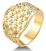 Gold Flower of Life Ring nz