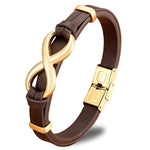 Gold infinity leather bracelet nz