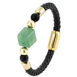 Gold jade bracelet Black and green / 17 cm nz