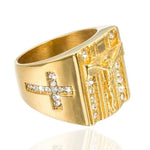 Gold Jesus Ring 54 mm nz