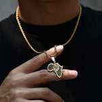 Gold lion African pendant nz