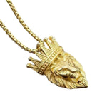Gold lion crown pendant nz