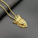 Gold lion crown pendant nz