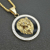 Gold lion head necklace 50cm nz