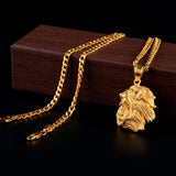 Gold lion head pendant men’s nz