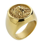 Gold lion masculine ring 54.5 mm nz