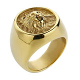 Gold lion masculine ring 54.5 mm nz