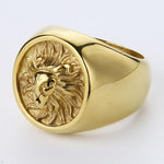 Gold lion masculine ring nz