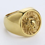 Gold lion masculine ring nz