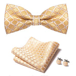 Gold plaid bow tie nz