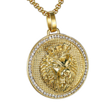 Gold roaring lion pendant nz