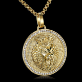 Gold roaring lion pendant nz