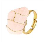 Gold rose quartz ring nz