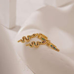 Gold snake earrings with multicoloured diamonds nz