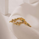 Gold snake earrings with multicoloured diamonds nz