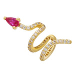 Gold snake earrings with pink crystal nz
