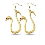 Gold snake earrings with ruby nz