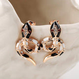 Gold Snake Ruby Earrings nz
