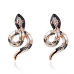 Gold Snake Ruby Earrings nz