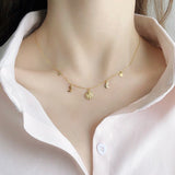 Gold Sun and Moon Necklace nz