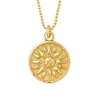 Gold Sun Pendant Necklace nz