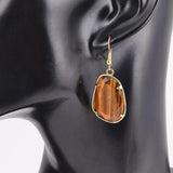 Gold tiger eye earrings Eye of the nz