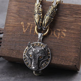 Gold wolf rune necklace 50cm nz