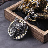 Gold wolf rune necklace nz