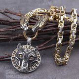 Gold wolf rune necklace nz