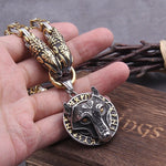 Gold wolf rune necklace nz