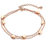 Golden Heart charm bracelet Rosé Gold nz