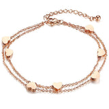 Golden Heart charm bracelet Rosé Gold nz
