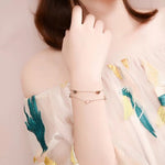 Golden Heart charm bracelet Rosé Gold nz