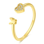 Golden heart shaped ring nz