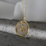 Golden Sun and Moon Necklace nz