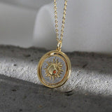 Golden Sun and Moon Necklace nz