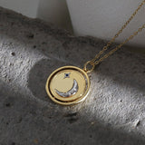 Golden Sun and Moon Necklace nz