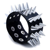 Gothic bracelet with steel spikes Black nz