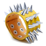 Gothic bracelet with steel spikes Yellow nz