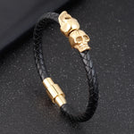 Gothic Skull Bracelet Golden / 19 cm nz
