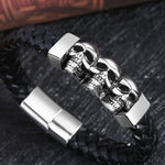 Gothic Skull Bracelet Triple skull / 19 cm nz