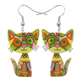 Green Cat Earrings nz