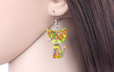 Green Cat Earrings nz