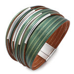 Green leather bracelet One size fits all nz