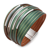 Green leather bracelet One size fits all nz